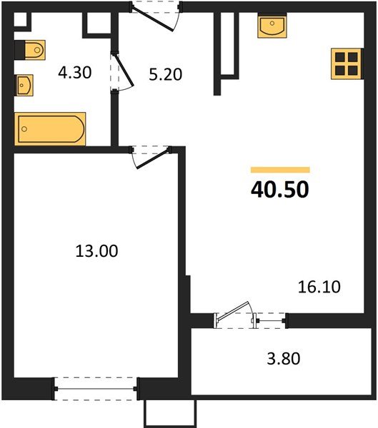 Фото №1: 1-комнатная квартира 40 м² - Майкоп