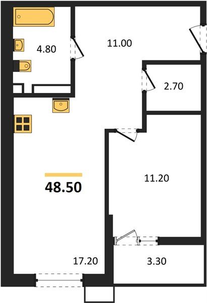Фото №1: 1-комнатная квартира 48 м² - Майкоп