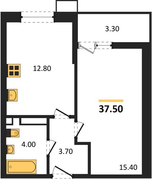 Фото №1: 1-комнатная квартира 37 м² - Майкоп