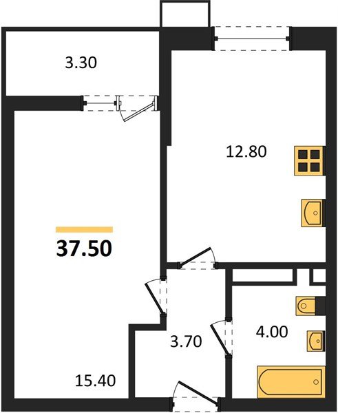 Фото №1: 1-комнатная квартира 37 м² - Майкоп