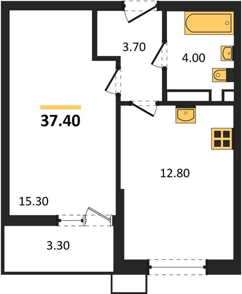 Фото №1: 1-комнатная квартира 37 м² - Майкоп