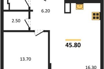 Фото №1: 1-комнатная квартира 45 м² - Майкоп, мкр. ЖК Звезды, 