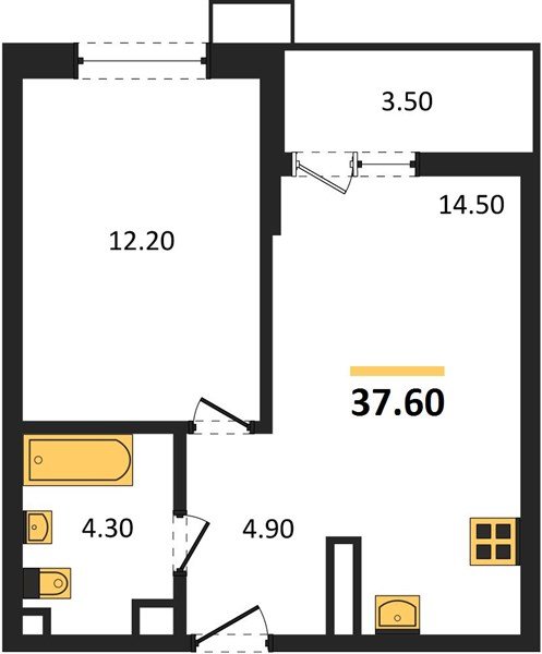 Фото №1: 1-комнатная квартира 37 м² - Майкоп