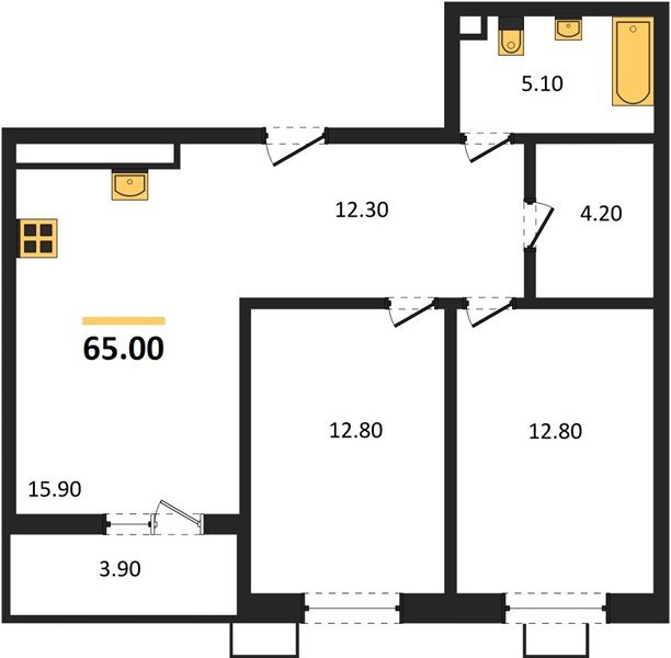 Фото №1: 2-комнатная квартира 65 м² - Майкоп