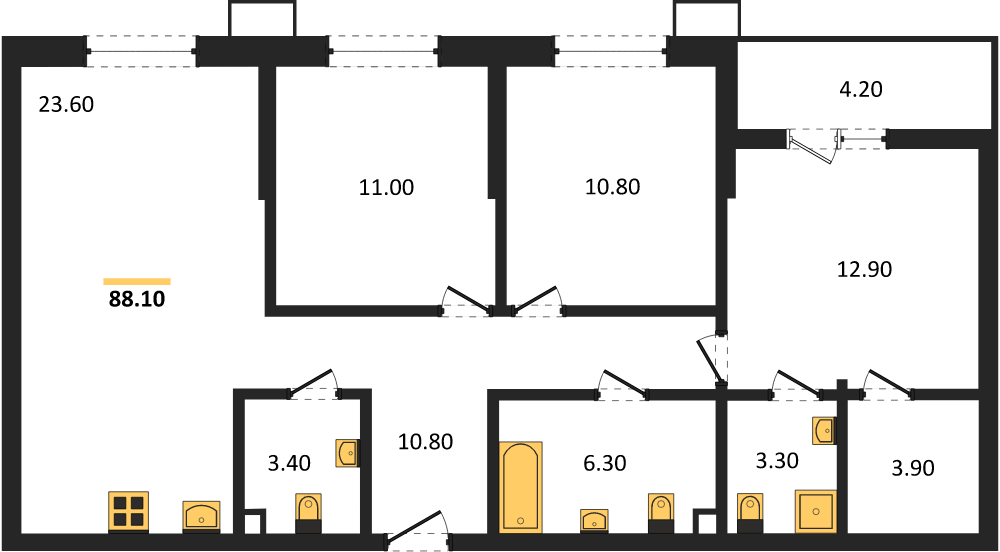 Фото №1: 4-комнатная квартира 88 м² - Майкоп