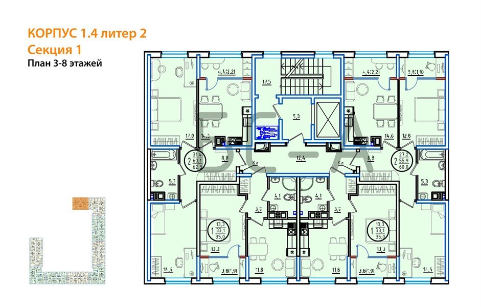 Фото №8: 2-комнатная квартира 60 м² - Краснодар, мкр. Карасунский внутригородской округ