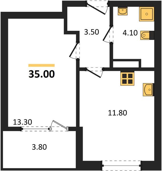 Фото №1: 1-комнатная квартира 35 м² - Краснодар, мкр. Карасунский внутригородской округ