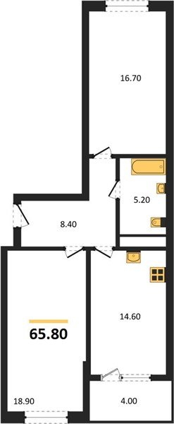 Фото №1: 2-комнатная квартира 65 м² - Краснодар, мкр. Карасунский внутригородской округ