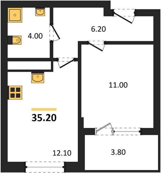 Фото №1: 1-комнатная квартира 35 м² - Краснодар, мкр. Карасунский внутригородской округ