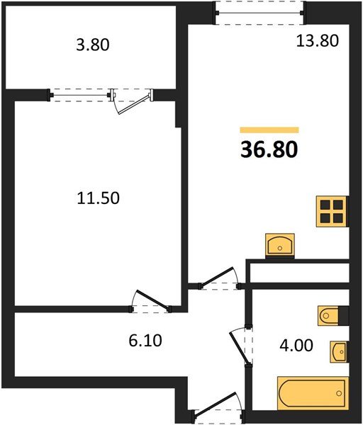 Фото №1: 1-комнатная квартира 36 м² - Краснодар, мкр. Карасунский внутригородской округ
