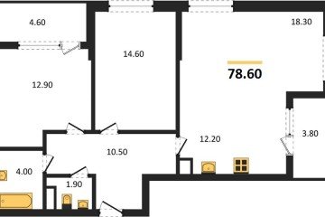 Фото №1: 2-комнатная квартира 78 м² - Краснодар, мкр. Карасунский внутригородской округ, 
