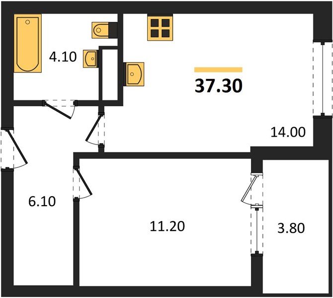 Фото №1: 1-комнатная квартира 37 м² - Краснодар, мкр. Карасунский внутригородской округ