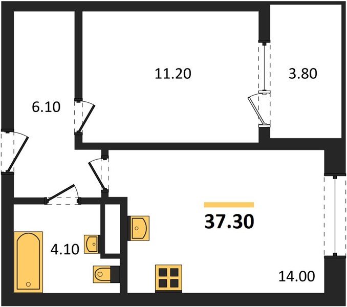 Фото №1: 1-комнатная квартира 37 м² - Краснодар, мкр. Карасунский внутригородской округ