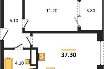 Фото №1: 1-комнатная квартира 37 м² - Краснодар, мкр. Карасунский внутригородской округ, 