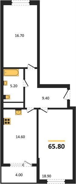 Фото №1: 2-комнатная квартира 65 м² - Краснодар, мкр. Карасунский внутригородской округ