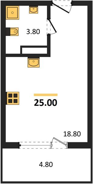 Фото №1: Студия 25 м² - Краснодар, мкр. Карасунский внутригородской округ
