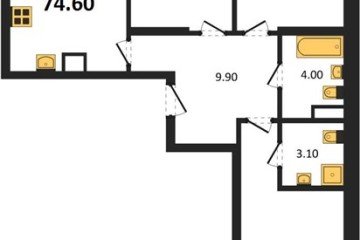 Фото №1: 3-комнатная квартира 74 м² - Краснодар, мкр. Карасунский внутригородской округ, 
