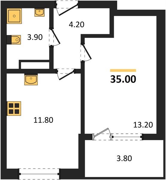 Фото №1: 1-комнатная квартира 35 м² - Краснодар, мкр. Карасунский внутригородской округ