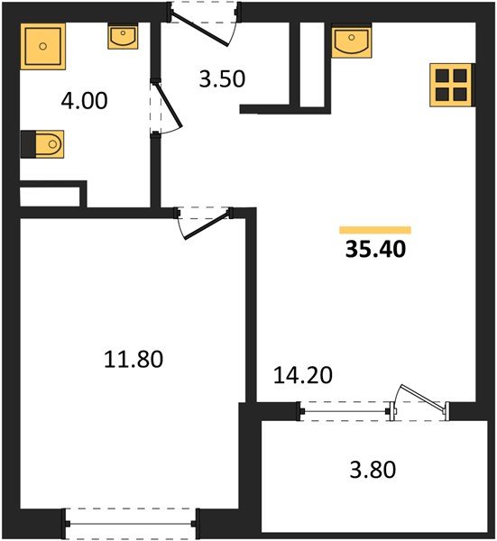 Фото №1: 1-комнатная квартира 35 м² - Краснодар, мкр. Карасунский внутригородской округ