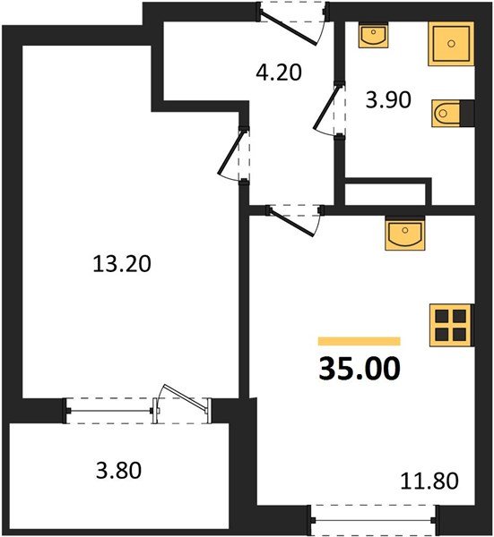 Фото №1: 1-комнатная квартира 35 м² - Краснодар, мкр. Карасунский внутригородской округ