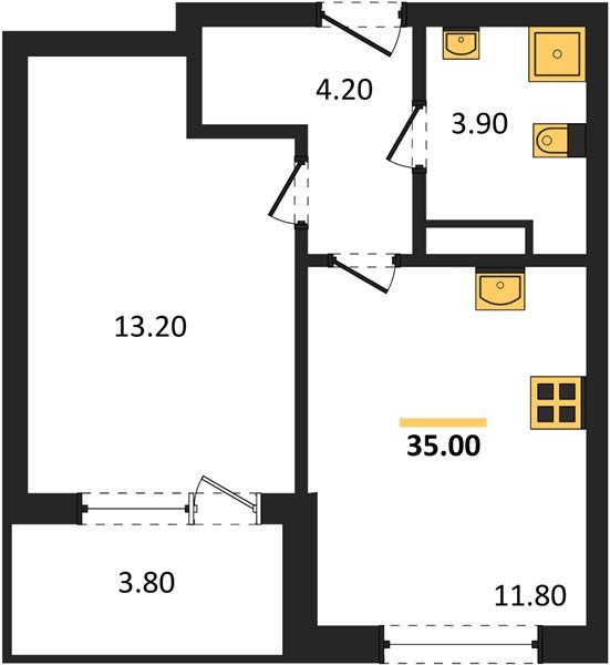 Фото №1: 1-комнатная квартира 35 м² - Краснодар, мкр. Карасунский внутригородской округ