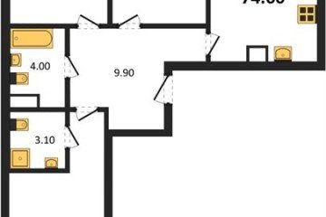 Фото №1: 3-комнатная квартира 74 м² - Краснодар, мкр. Карасунский внутригородской округ, 
