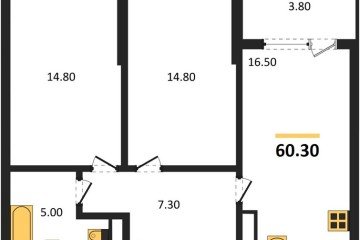 Фото №1: 2-комнатная квартира 60 м² - Краснодар, мкр. Карасунский внутригородской округ, 