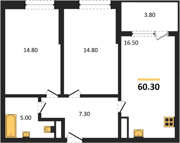 Фото №1: 2-комнатная квартира 60 м² - Краснодар, мкр. Карасунский внутригородской округ
