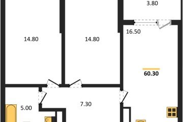 Фото №1: 2-комнатная квартира 60 м² - Краснодар, мкр. Карасунский внутригородской округ, 