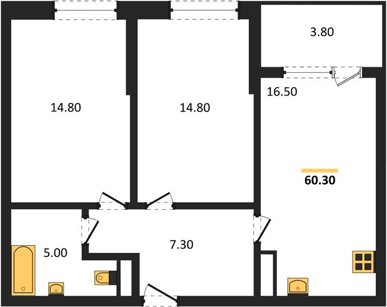 Фото №1: 2-комнатная квартира 60 м² - Краснодар, мкр. Карасунский внутригородской округ