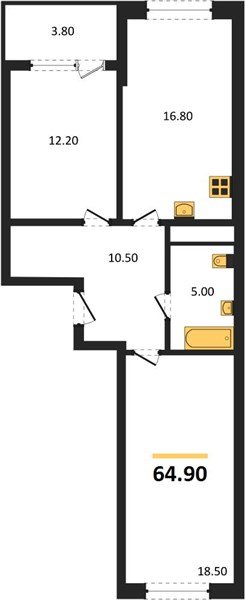 Фото №1: 2-комнатная квартира 64 м² - Краснодар, мкр. Карасунский внутригородской округ