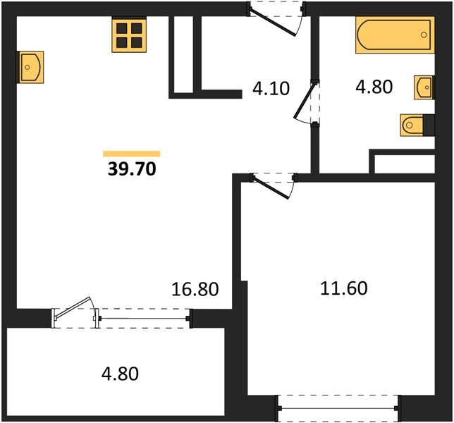 Фото №1: 1-комнатная квартира 39 м² - Краснодар, мкр. Карасунский внутригородской округ