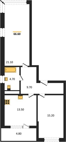 Фото №1: 2-комнатная квартира 69 м² - Краснодар, Карасунский внутригородской округ, мкр. ЖК Первое Место