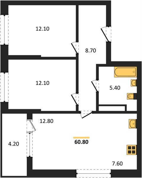Фото №1: 2-комнатная квартира 60 м² - Краснодар, мкр. Карасунский внутригородской округ