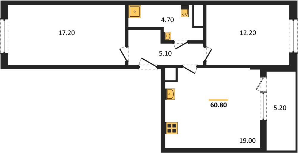 Фото №1: 2-комнатная квартира 60 м² - Краснодар, мкр. Карасунский внутригородской округ