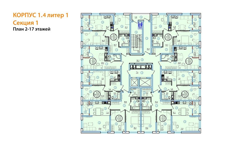 Фото №8: 2-комнатная квартира 62 м² - Краснодар, мкр. Карасунский внутригородской округ, ул. Виктора Казанцева