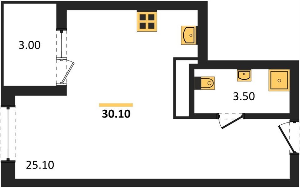 Фото №1: Студия 30 м² - Краснодар, мкр. Карасунский внутригородской округ, ул. Виктора Казанцева