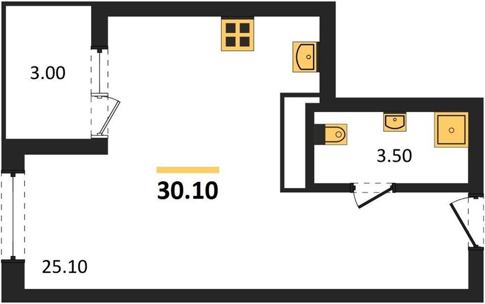 Фото №1: Студия 30 м² - Краснодар, мкр. Карасунский внутригородской округ, ул. Виктора Казанцева