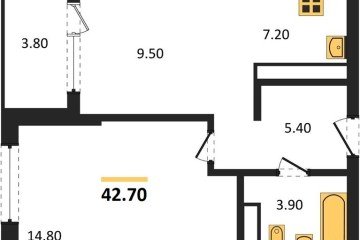 Фото №1: 1-комнатная квартира 42 м² - Краснодар, мкр. Карасунский внутригородской округ, ул. Виктора Казанцева