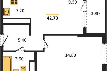Фото №1: 1-комнатная квартира 42 м² - Краснодар, мкр. Карасунский внутригородской округ, ул. Виктора Казанцева