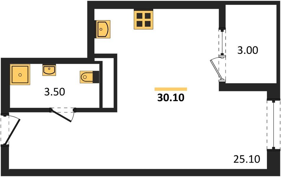 Фото №1: Студия 30 м² - Краснодар, мкр. Карасунский внутригородской округ, ул. Виктора Казанцева