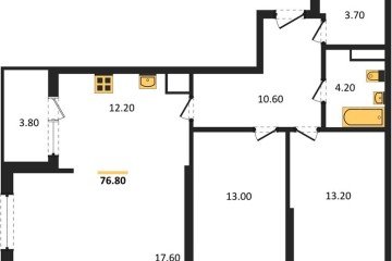 Фото №1: 2-комнатная квартира 76 м² - Краснодар, мкр. Карасунский внутригородской округ, ул. Виктора Казанцева