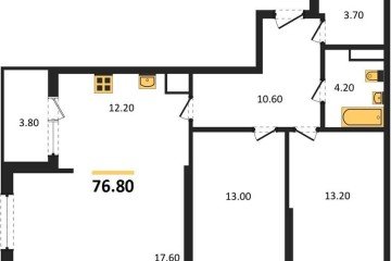 Фото №1: 2-комнатная квартира 76 м² - Краснодар, мкр. Карасунский внутригородской округ, ул. Виктора Казанцева