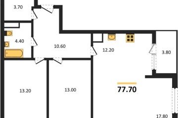 Фото №1: 2-комнатная квартира 77 м² - Краснодар, мкр. Карасунский внутригородской округ, ул. Виктора Казанцева