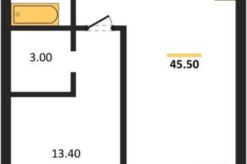 Фото №1: 1-комнатная квартира <span class="whitespace-nowrap">45 м²</span>, <span class="whitespace-nowrap">17/18 эт.</span> - Краснодар, мкр. ЖК Эрмитаж, ул. им. Мурата Ахеджака, 20
