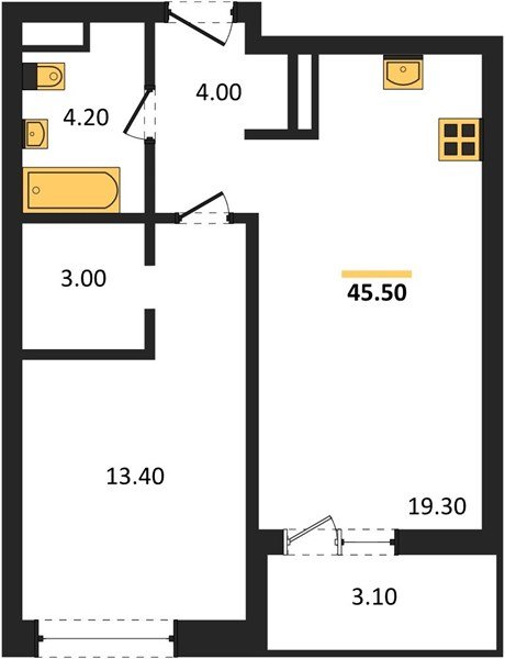 Фото №1: 1-комнатная квартира <span class="whitespace-nowrap">45 м²</span>, <span class="whitespace-nowrap">17/18 эт.</span> - Краснодар, Прикубанский внутригородской округ, мкр. ЖК Эрмитаж, ул. им. Мурата Ахеджака, 20