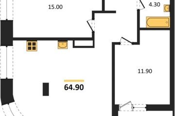 Фото №1: 2-комнатная квартира 64 м² - Краснодар, мкр. ЖК Эрмитаж, ул. им. Мурата Ахеджака, 20