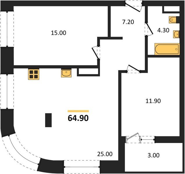 Фото №1: 2-комнатная квартира 64 м² - Краснодар, Прикубанский внутригородской округ, мкр. ЖК Эрмитаж, ул. им. Мурата Ахеджака, 20