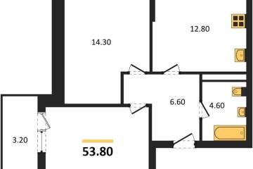 Фото №1: 2-комнатная квартира 53 м² - Краснодар, мкр. ЖК Эрмитаж, ул. им. Мурата Ахеджака, 20