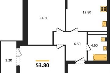 Фото №1: 2-комнатная квартира 53 м² - Краснодар, мкр. ЖК Эрмитаж, ул. им. Мурата Ахеджака, 20